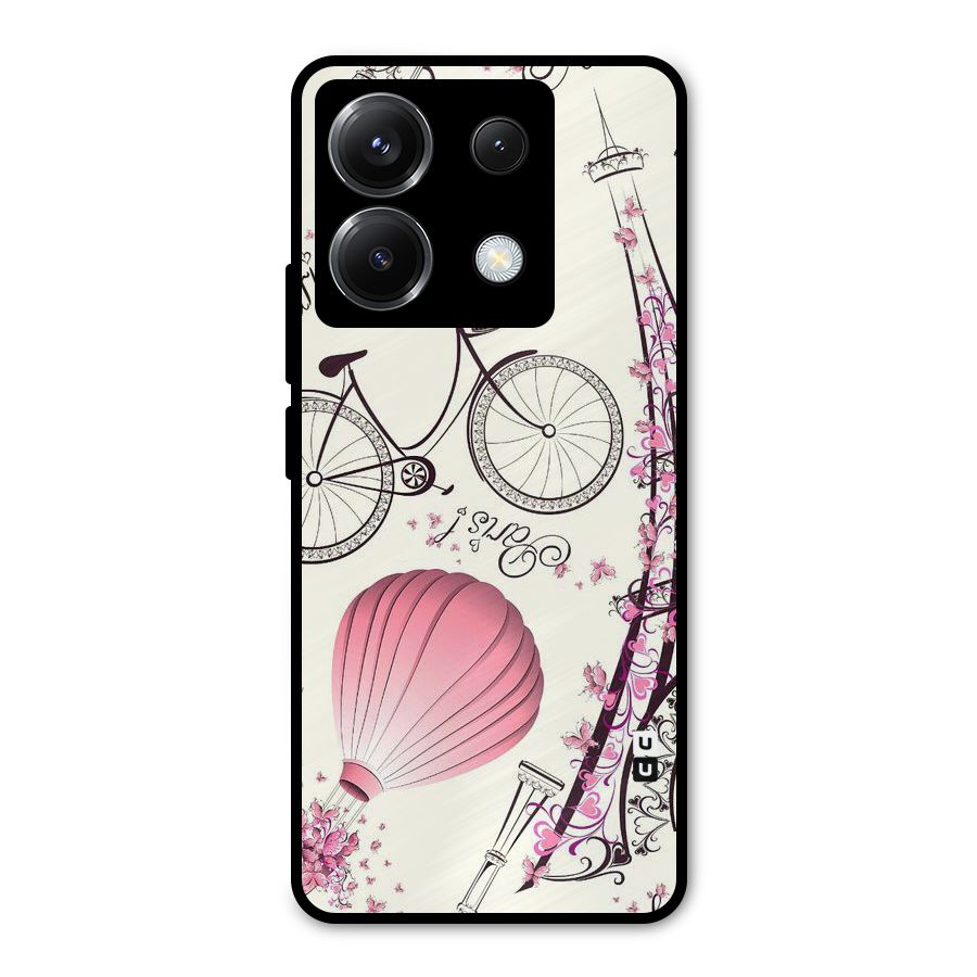 Paris Clipart Metal Back Case for Poco X6