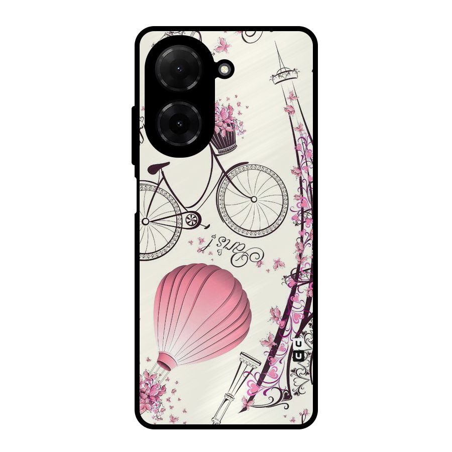 Paris Clipart Metal Back Case for Redmi A5 4G