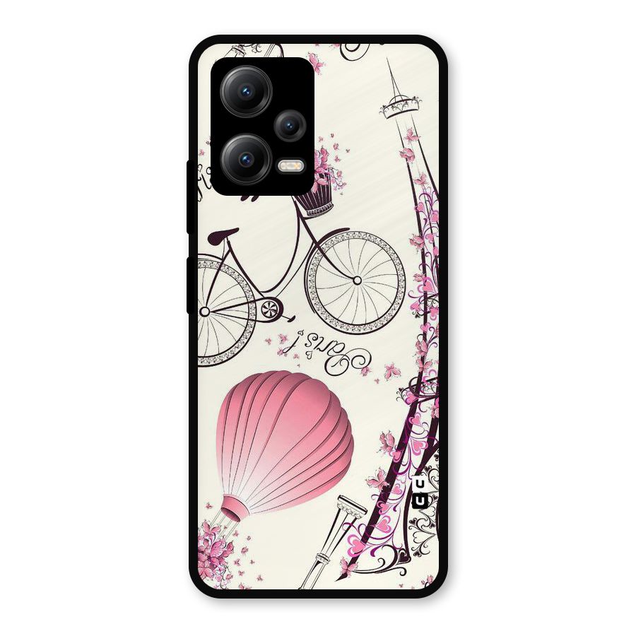 Paris Clipart Metal Back Case for Redmi Note 12 5G