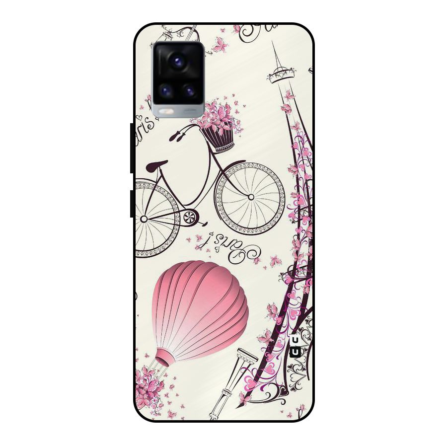 Paris Clipart Metal Back Case for Vivo V20