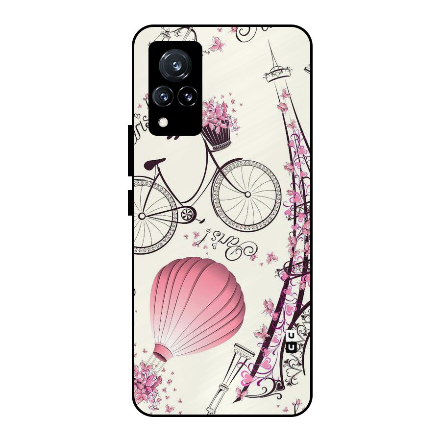 Paris Clipart Metal Back Case for Vivo V21 5G