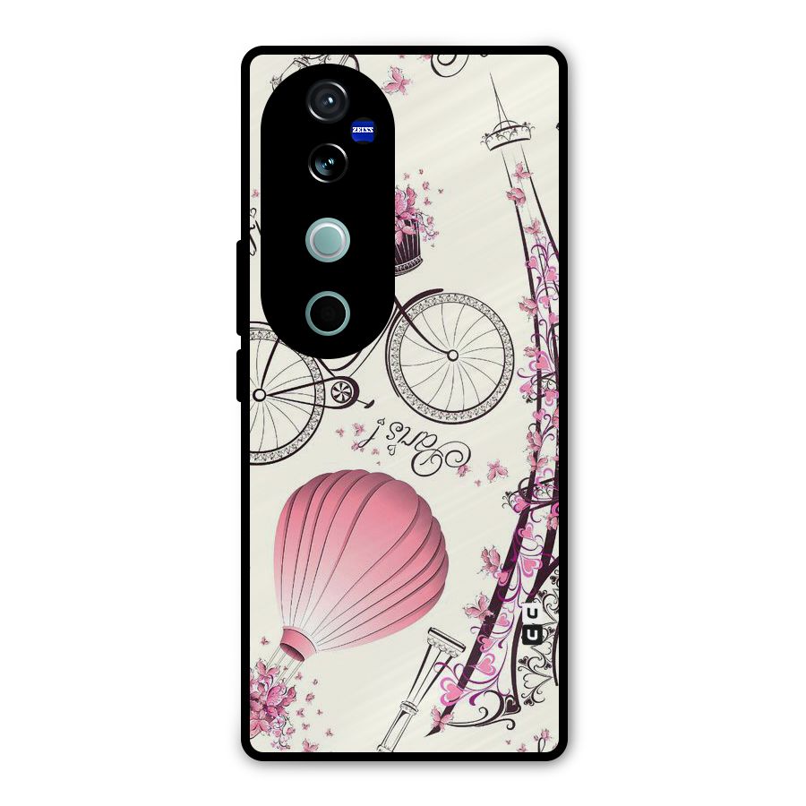 Paris Clipart Metal Back Case for Vivo V40