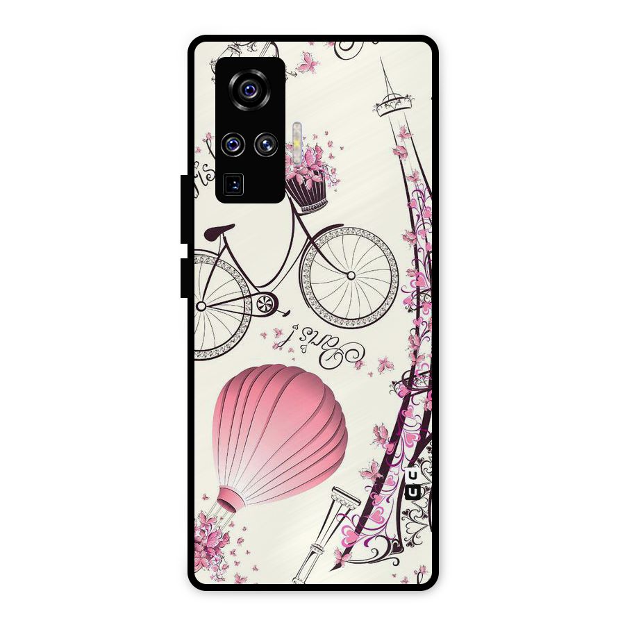 Paris Clipart Metal Back Case for Vivo X50 Pro
