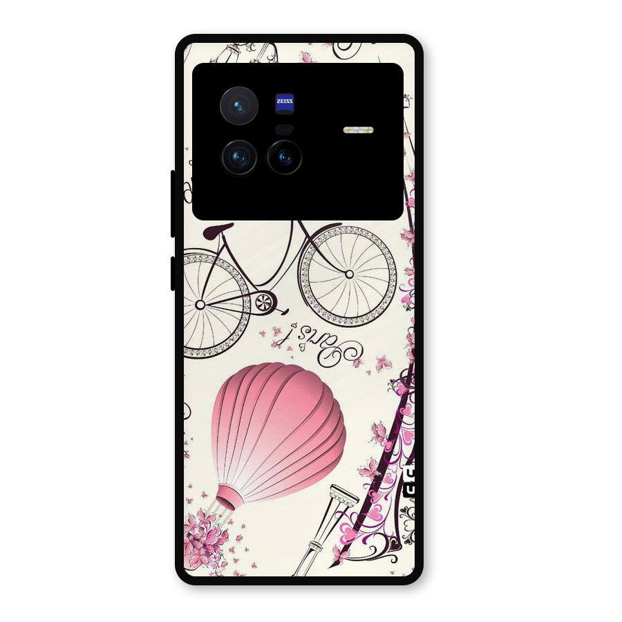 Paris Clipart Metal Back Case for Vivo X80