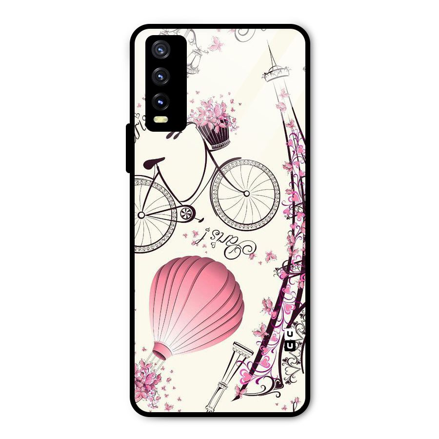 Paris Clipart Metal Back Case for Vivo Y20g