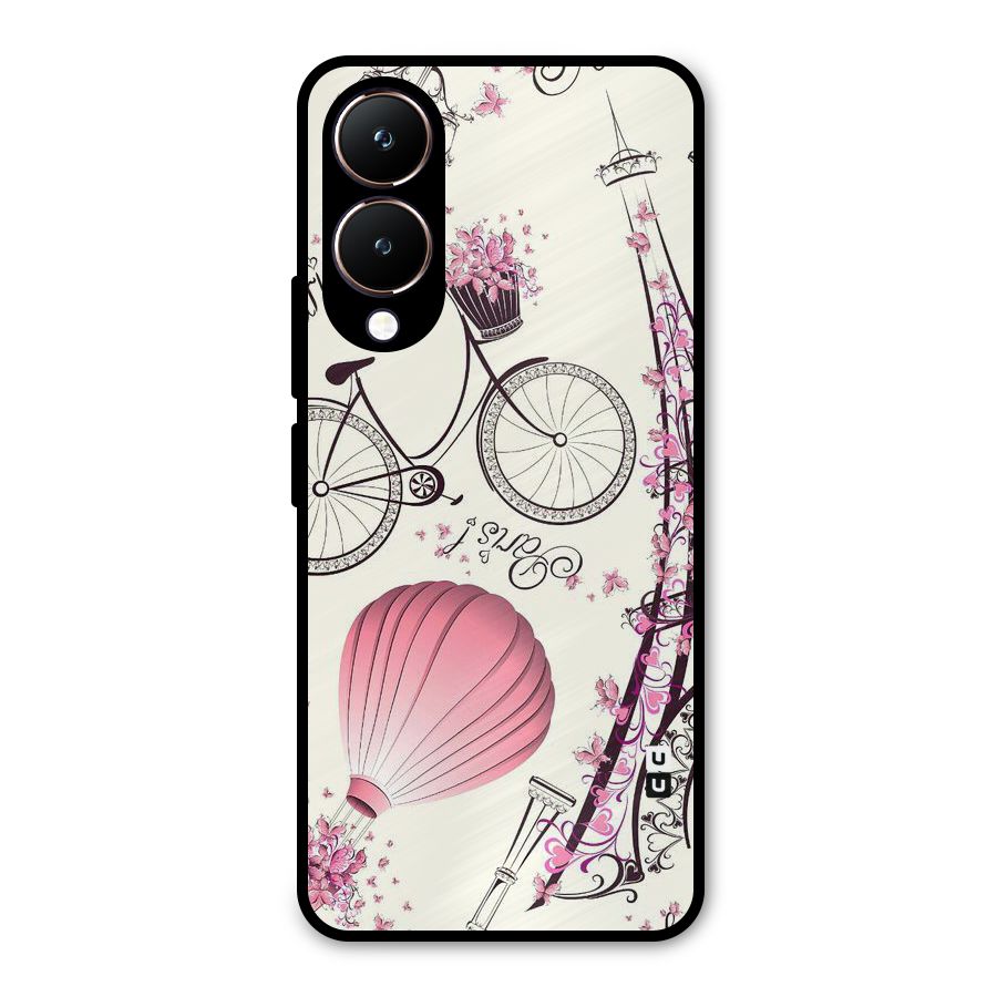 Paris Clipart Metal Back Case for Vivo Y28