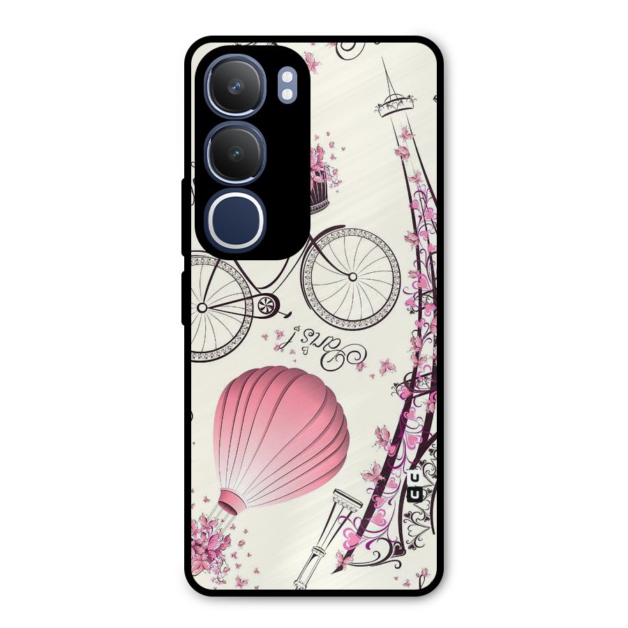 Paris Clipart Metal Back Case for Vivo Y29