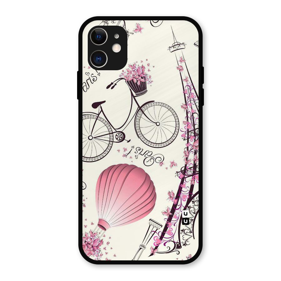 Paris Clipart Metal Back Case for iPhone 11