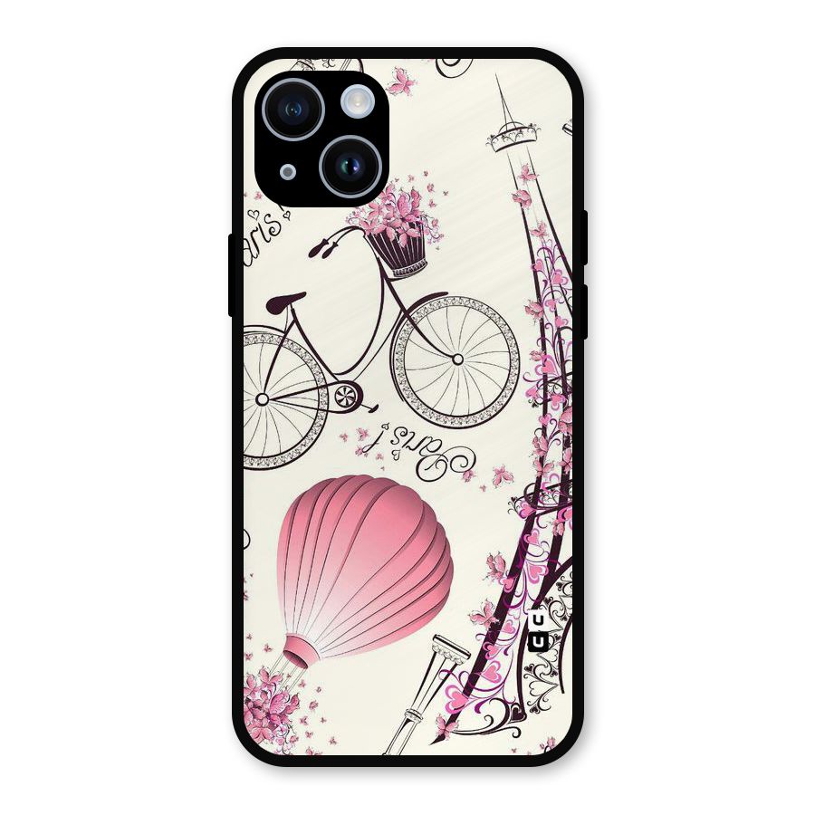 Paris Clipart Metal Back Case for iPhone 14