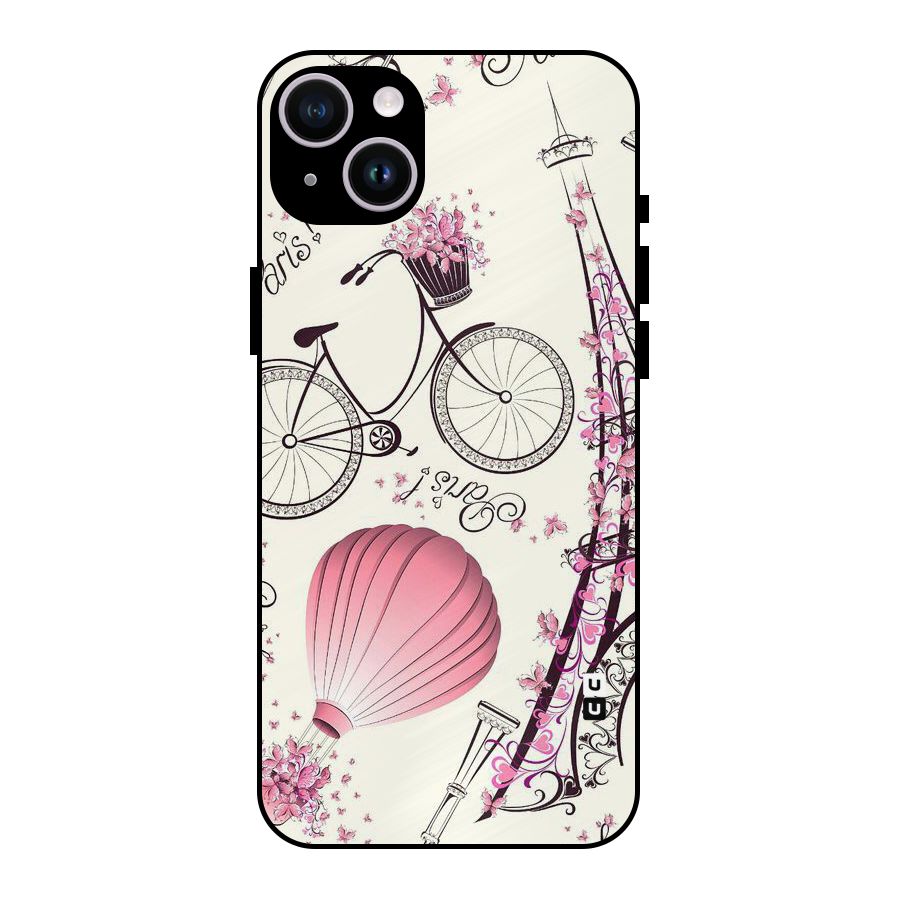 Paris Clipart Metal Back Case for iPhone 14 Plus