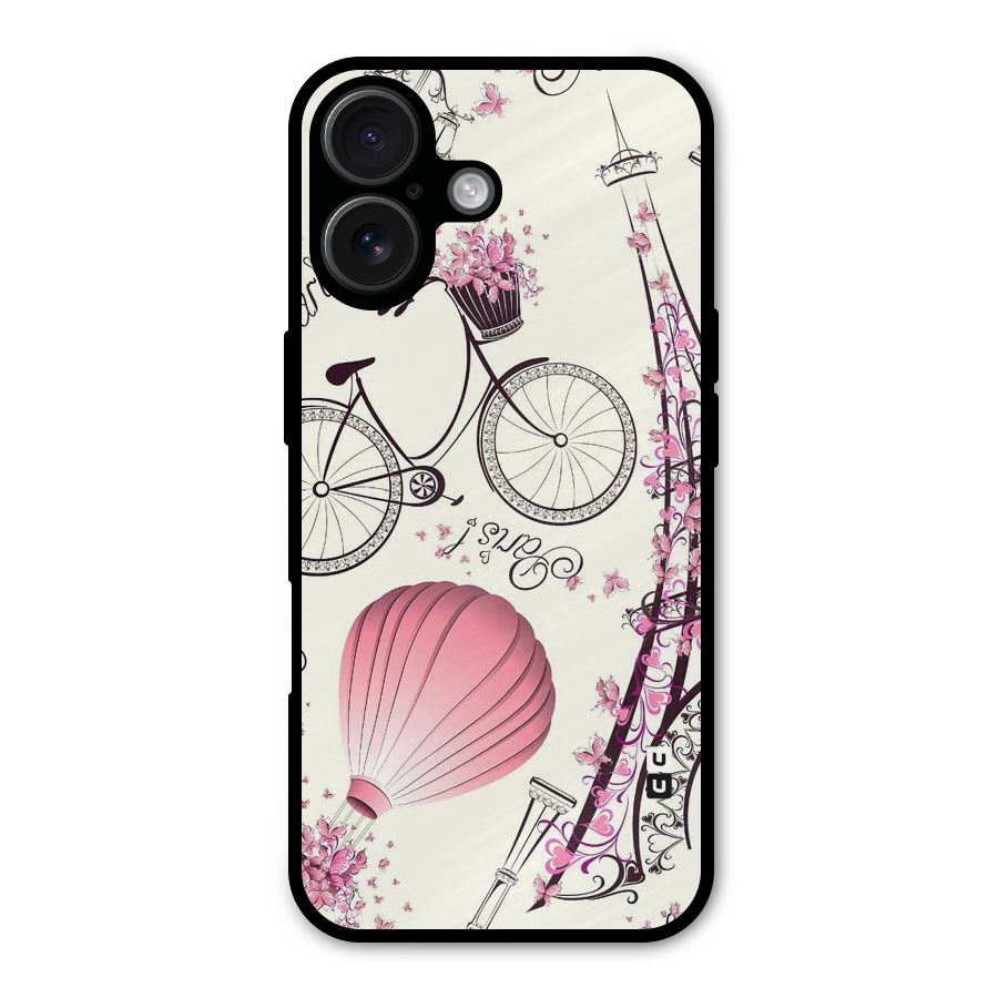 Paris Clipart Metal Back Case for iPhone 16