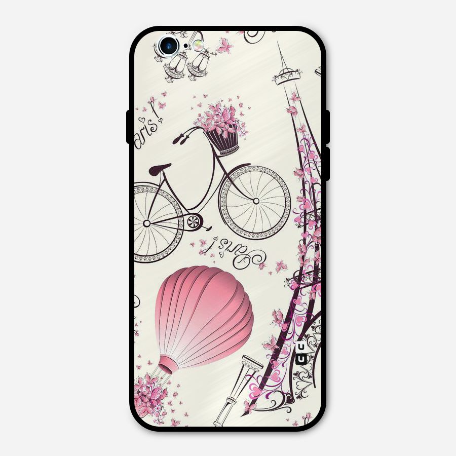 Paris Clipart Metal Back Case for iPhone 6 6s