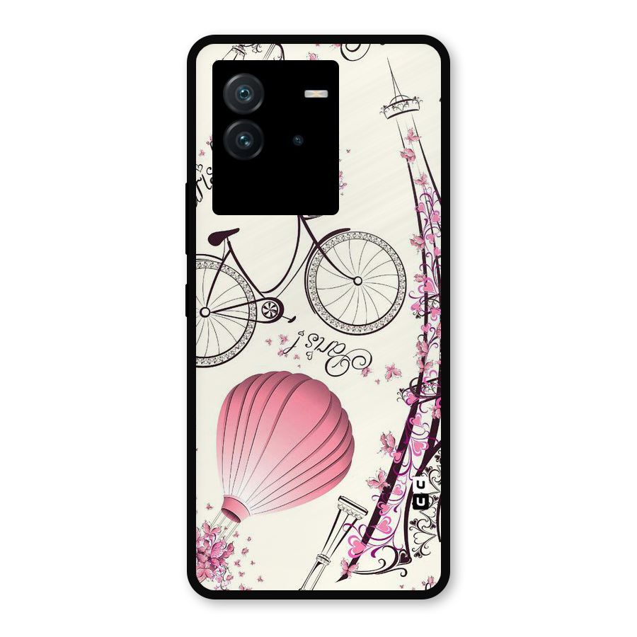 Paris Clipart Metal Back Case for iQOO Neo 6 5G