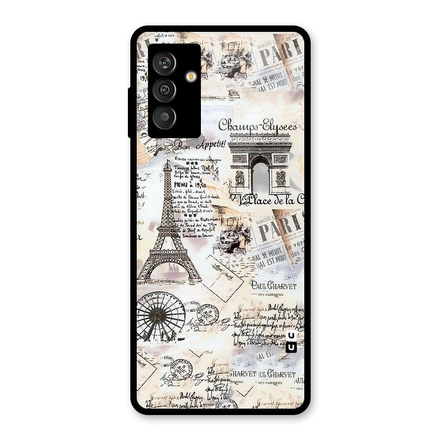 Paris Paper Glass Back Case for Galaxy M13