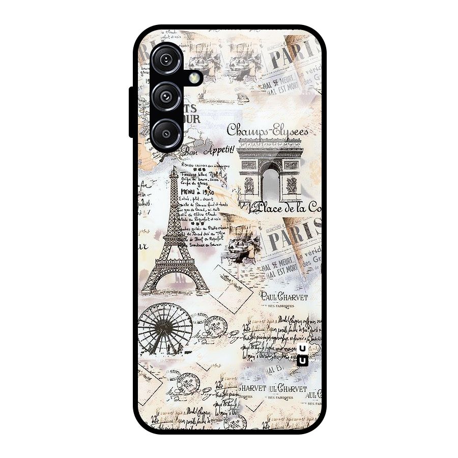 Paris Paper Glass Back Case for Galaxy M34 5G