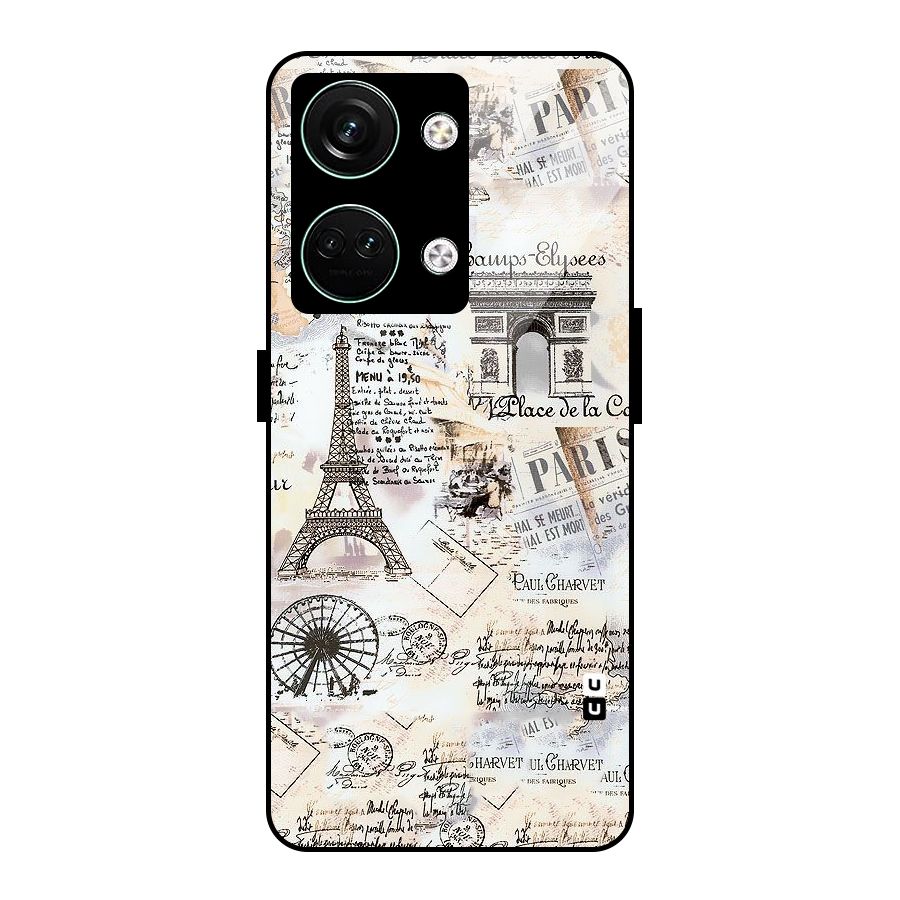 Paris Paper Glass Back Case for Oneplus Nord 3