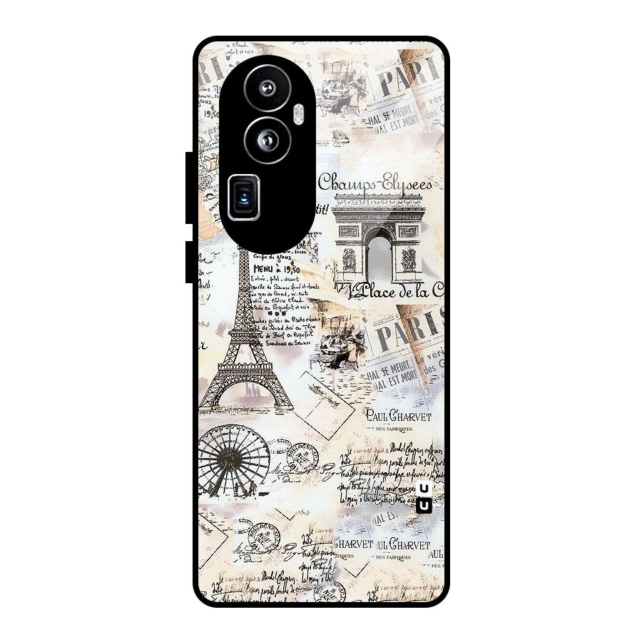 Paris Paper Glass Back Case for Oppo Reno10 Pro Plus