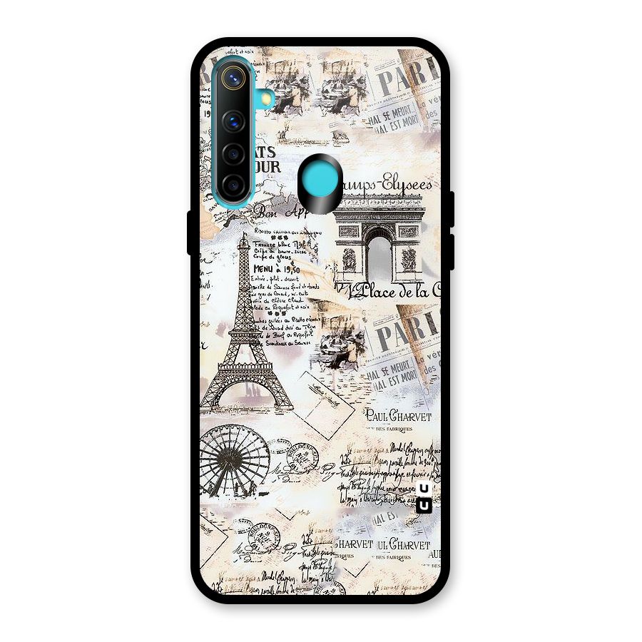 Paris Paper Glass Back Case for Realme 5i