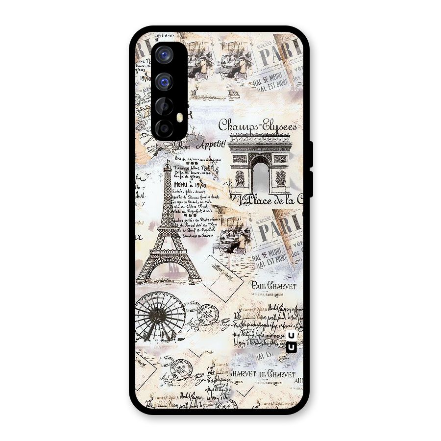 Paris Paper Glass Back Case for Realme 7