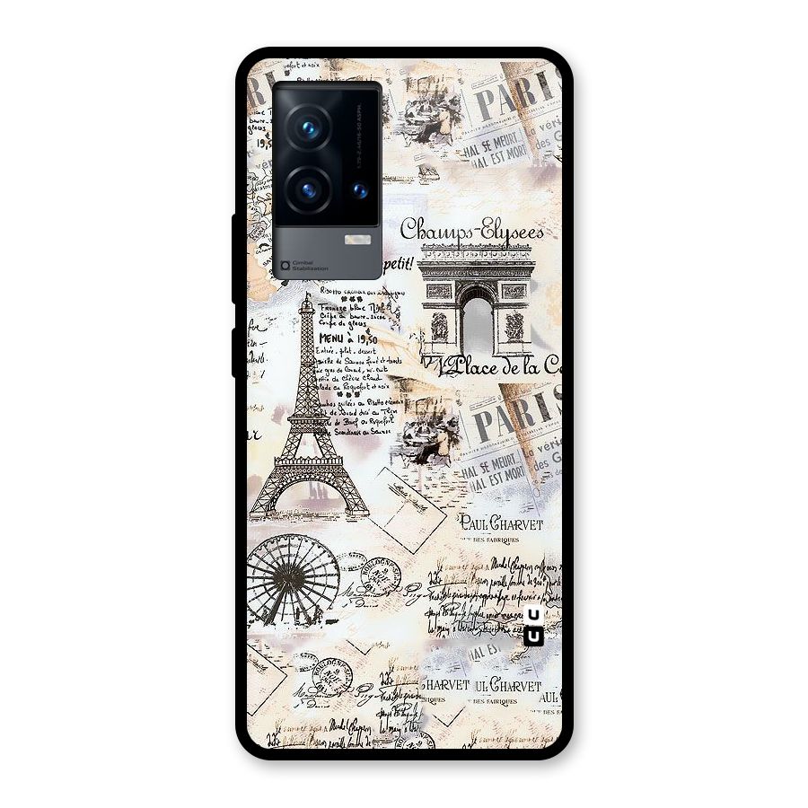 Paris Paper Glass Back Case for iQOO 9 5G