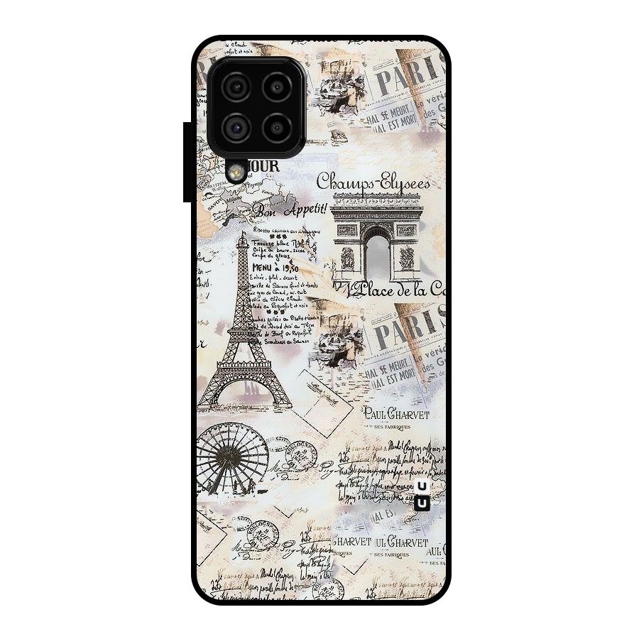 Paris Paper Metal Back Case for Galaxy A22 4G