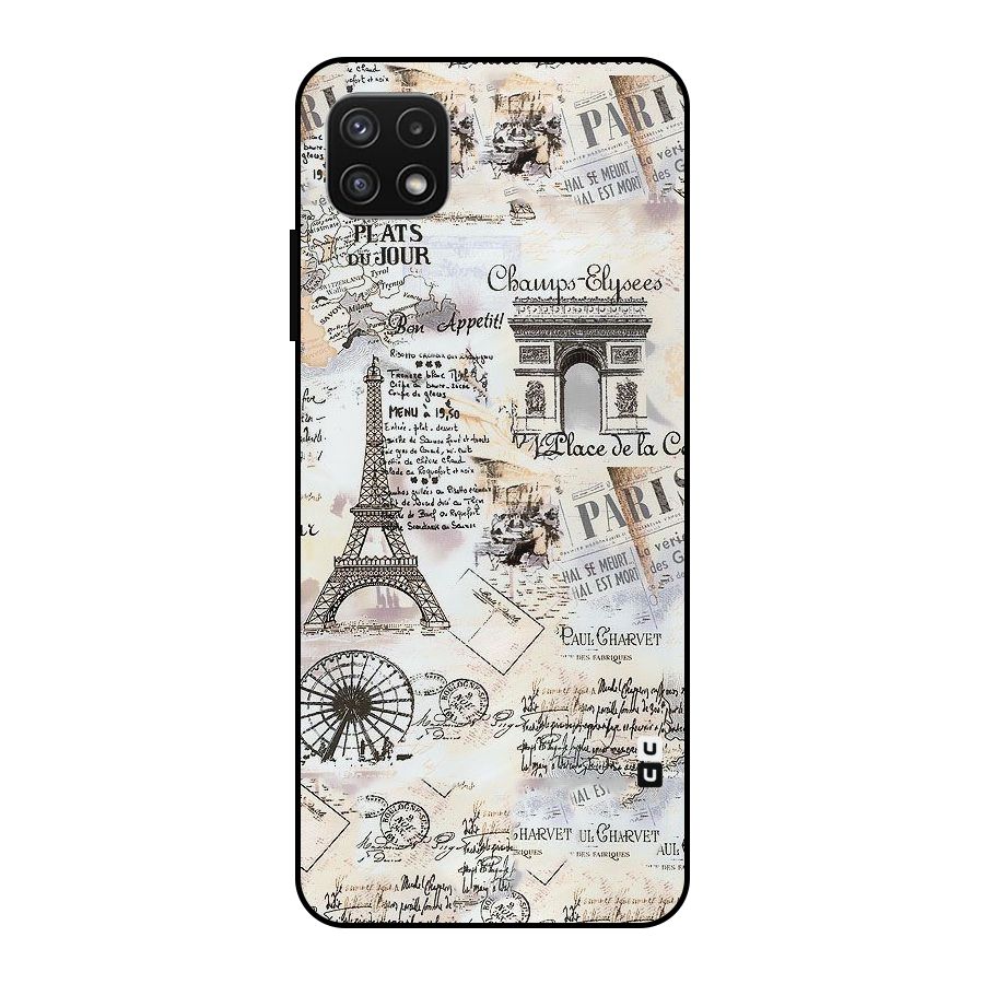 Paris Paper Metal Back Case for Galaxy A22 5G