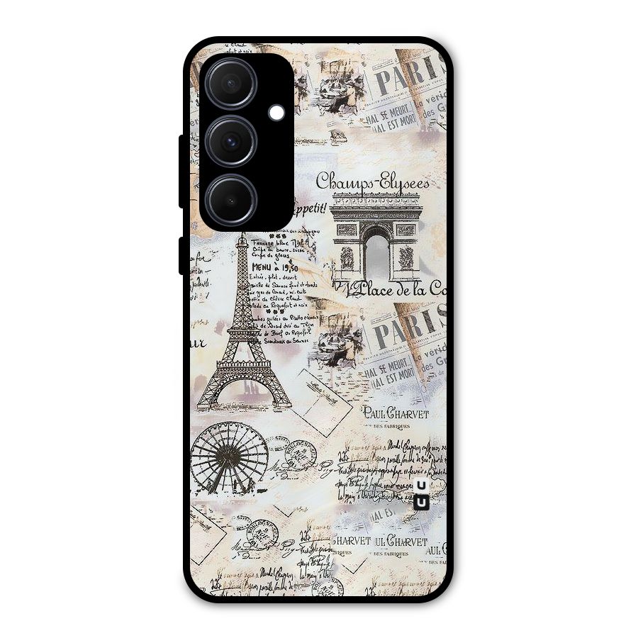 Paris Paper Metal Back Case for Galaxy A35