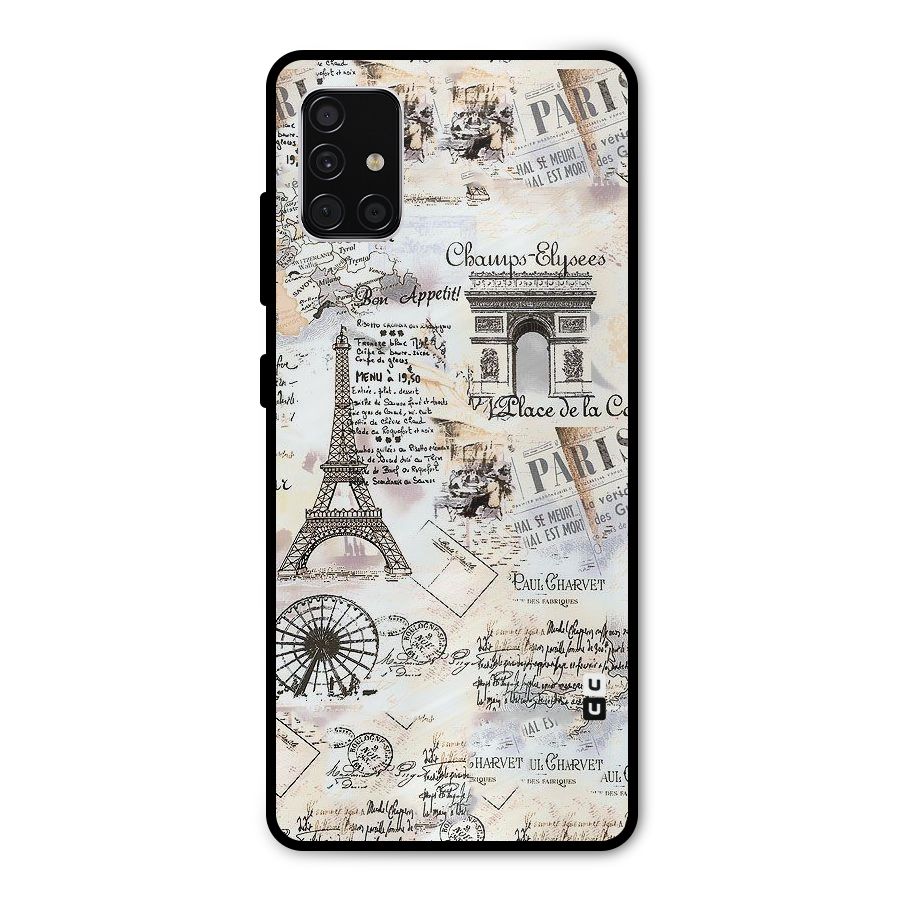Paris Paper Metal Back Case for Galaxy A51
