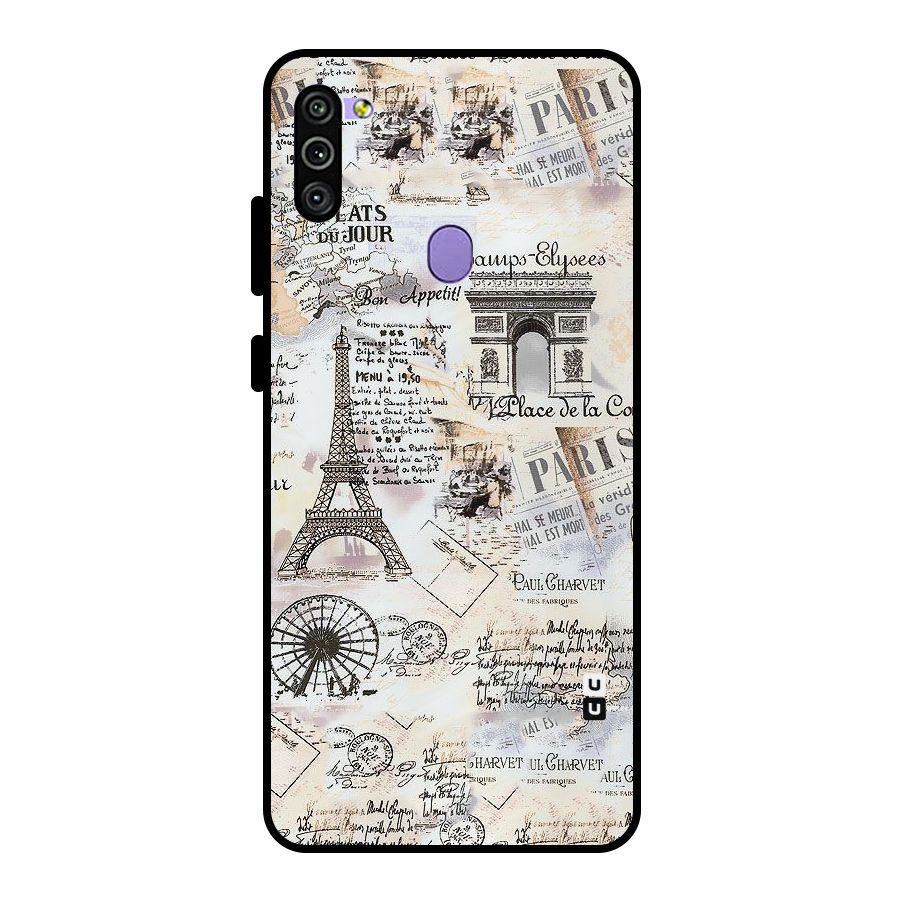 Paris Paper Metal Back Case for Galaxy M11