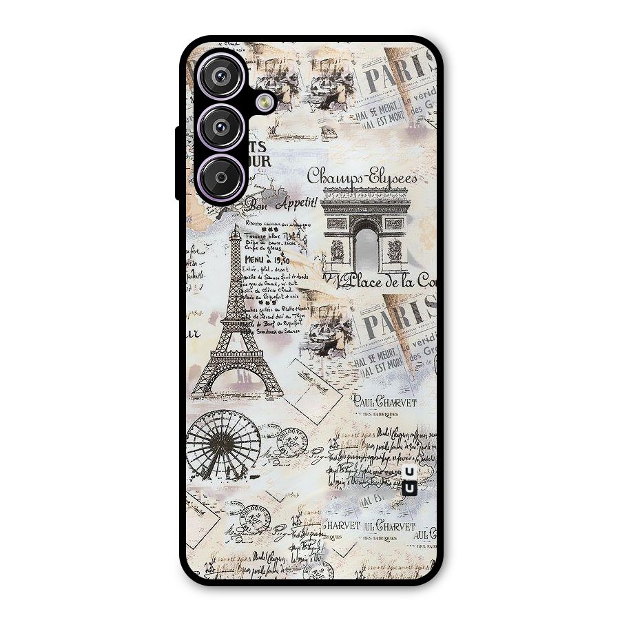 Paris Paper Metal Back Case for Galaxy M15