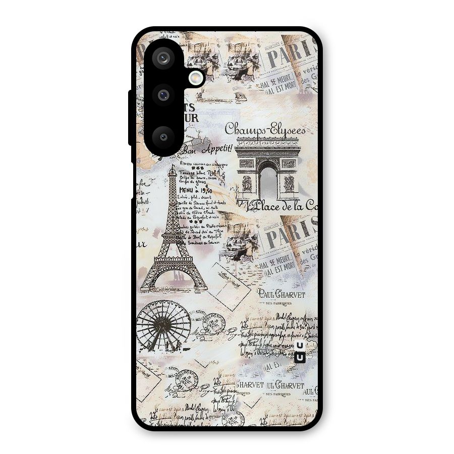 Paris Paper Metal Back Case for Galaxy M16
