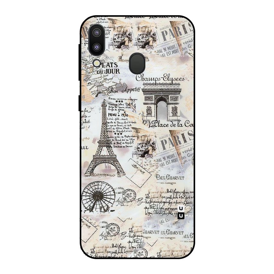 Paris Paper Metal Back Case for Galaxy M20