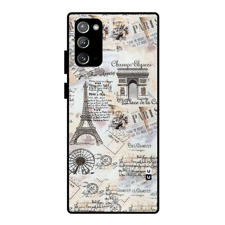 Paris Paper Metal Back Case for Galaxy Note 20