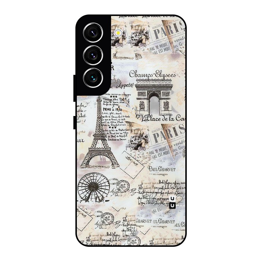 Paris Paper Metal Back Case for Galaxy S22 5G