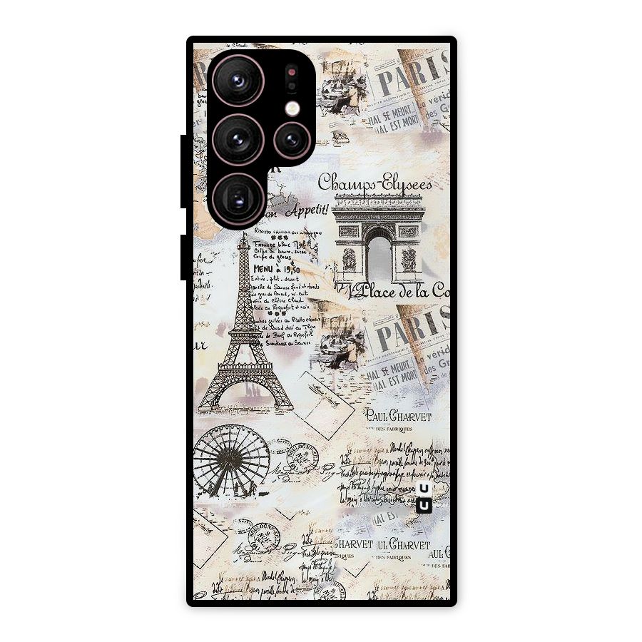 Paris Paper Metal Back Case for Galaxy S22 Ultra 5G
