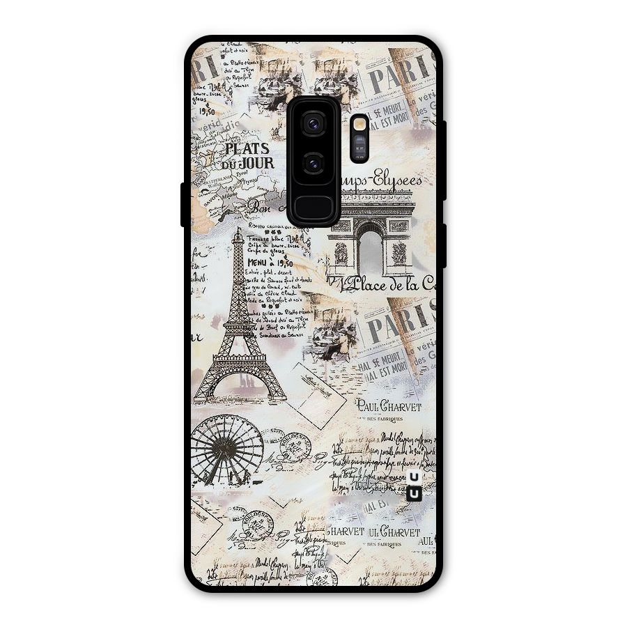 Paris Paper Metal Back Case for Galaxy S9 Plus