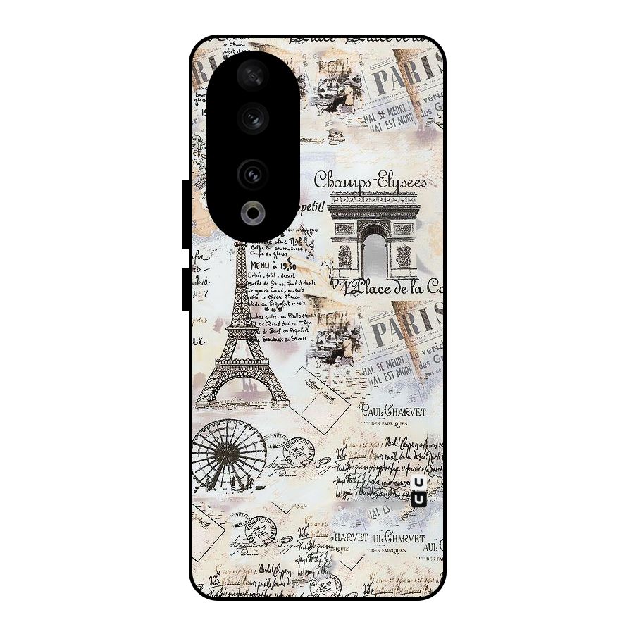 Paris Paper Metal Back Case for Honor 90