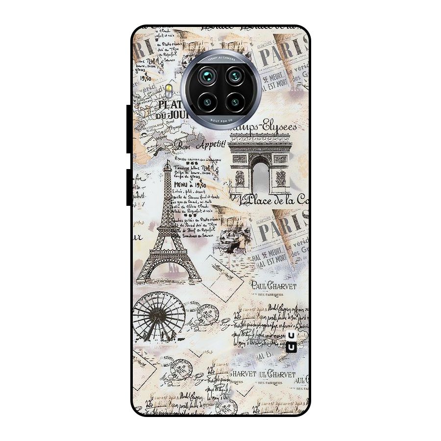 Paris Paper Metal Back Case for Mi 10i