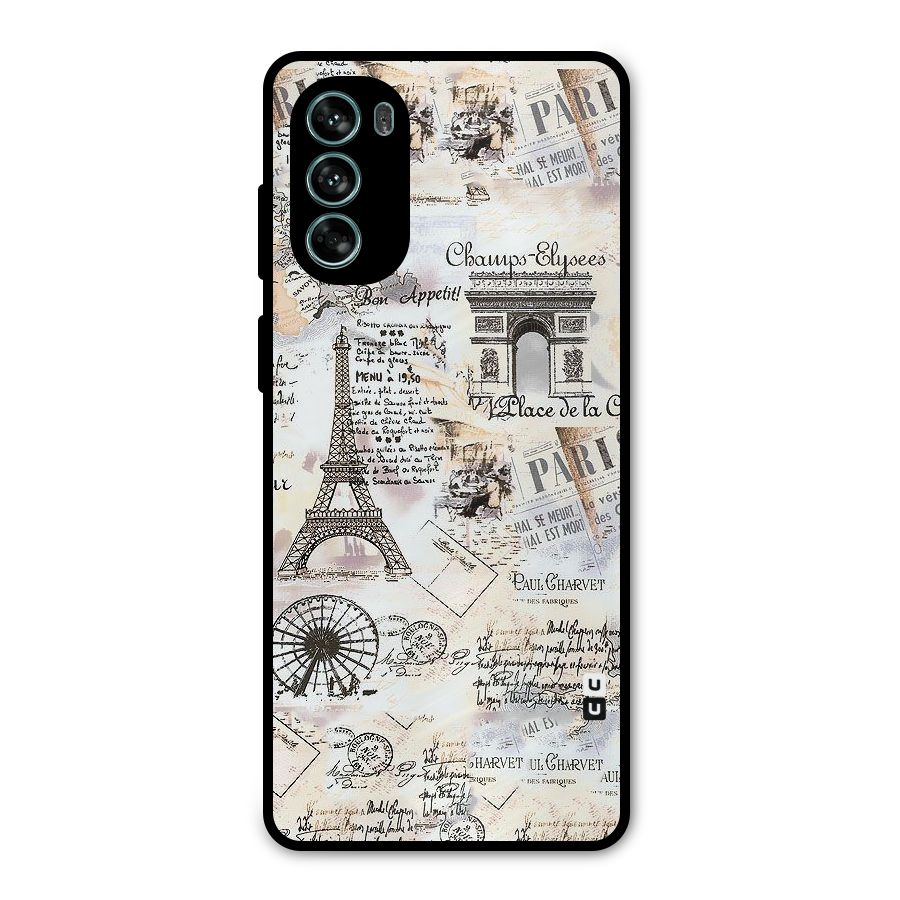 Paris Paper Metal Back Case for Moto G62