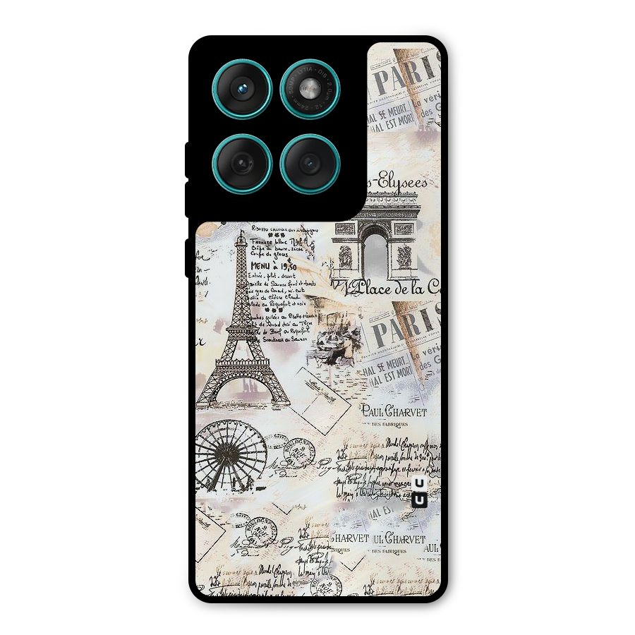 Paris Paper Metal Back Case for Motorola Edge 60 Fusion