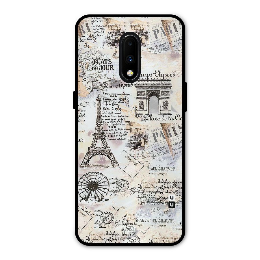 Paris Paper Metal Back Case for OnePlus 7