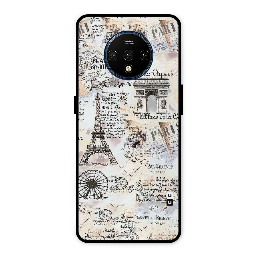 Paris Paper Metal Back Case for OnePlus 7T