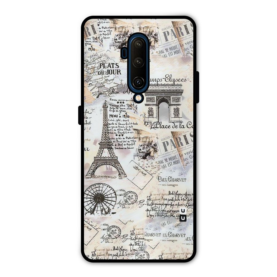 Paris Paper Metal Back Case for OnePlus 7T Pro