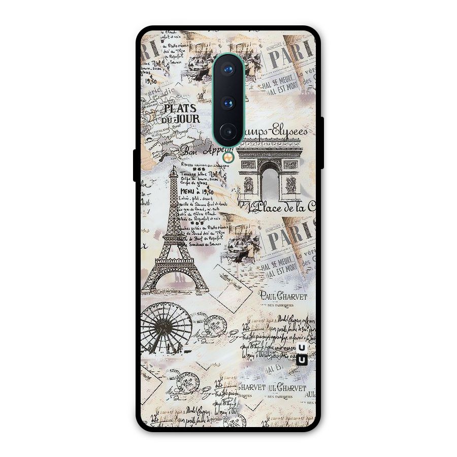 Paris Paper Metal Back Case for OnePlus 8