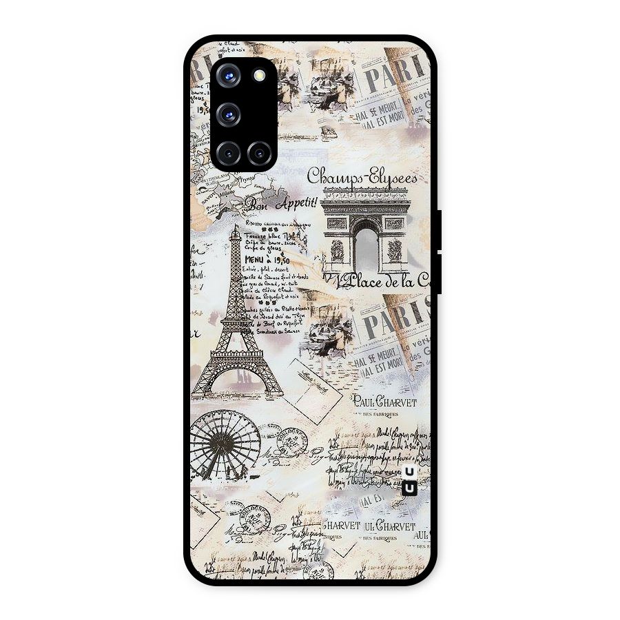 Paris Paper Metal Back Case for Oppo A52