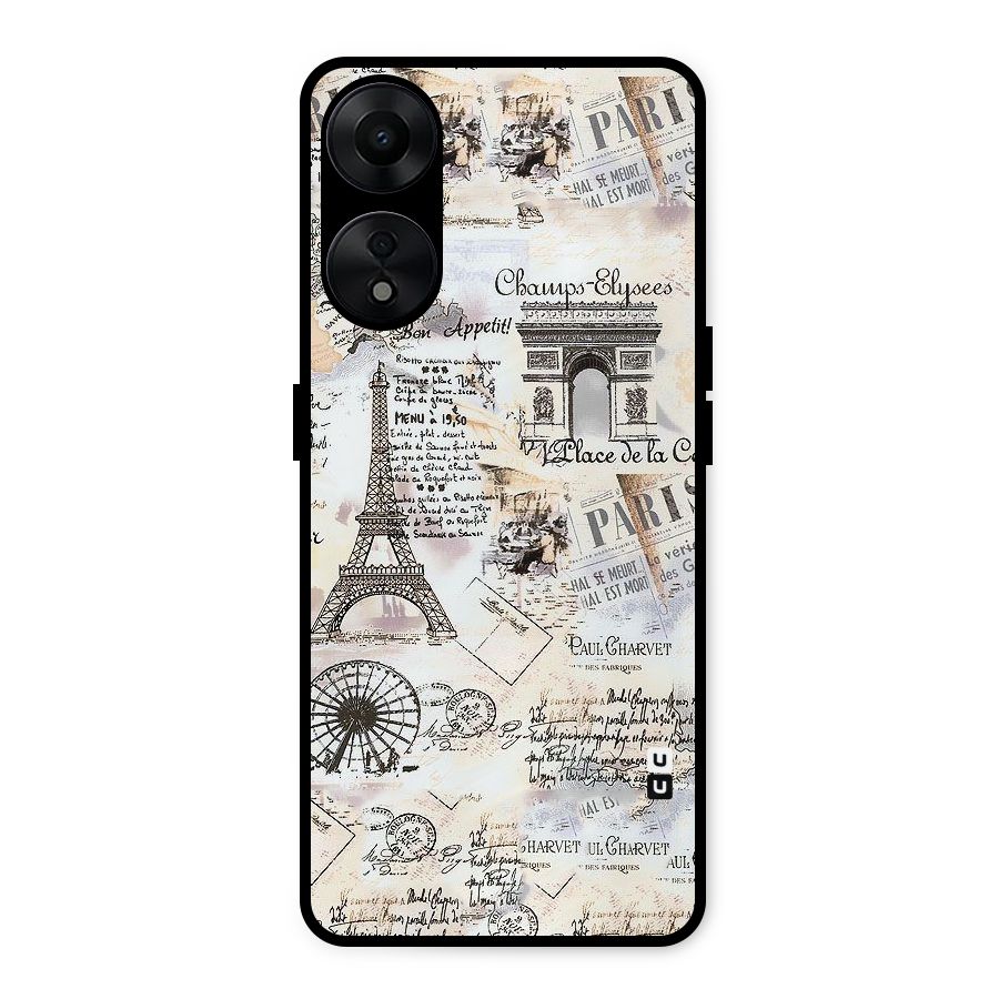 Paris Paper Metal Back Case for Oppo A78 5G