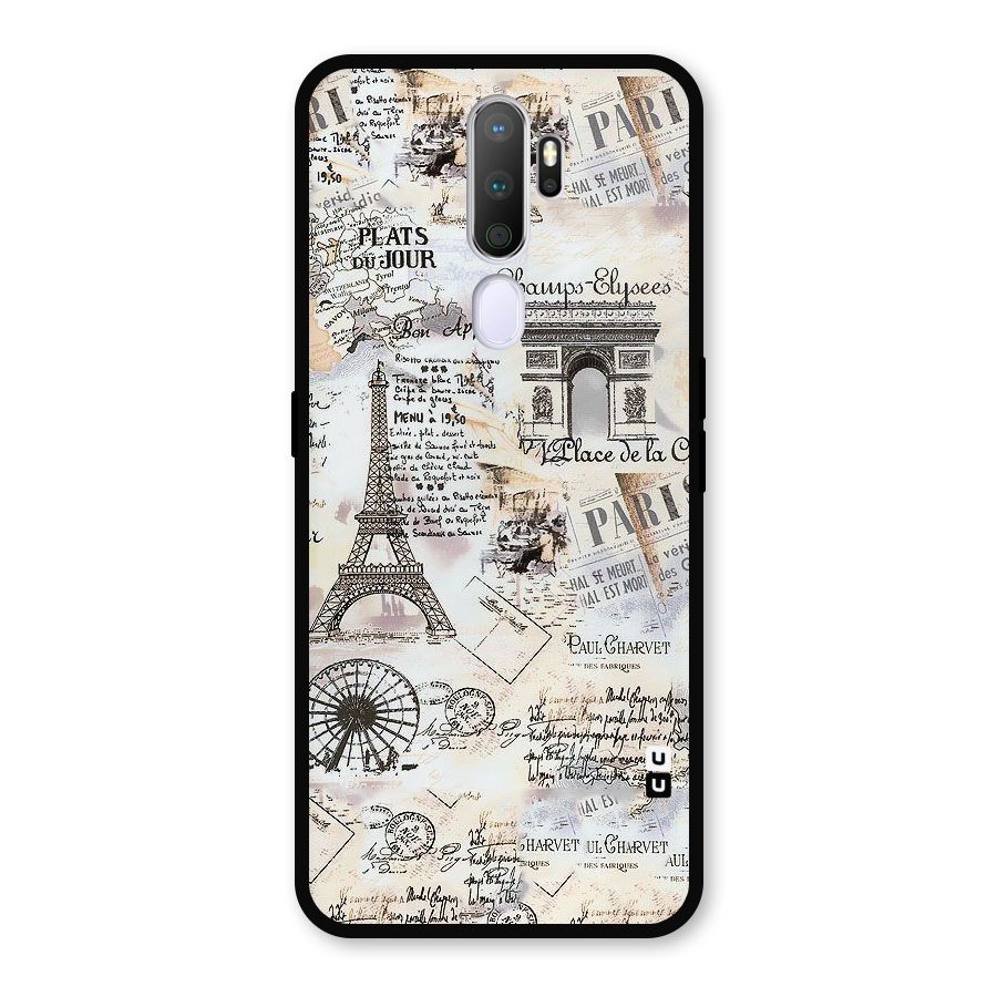 Paris Paper Metal Back Case for Oppo A9 (2020)