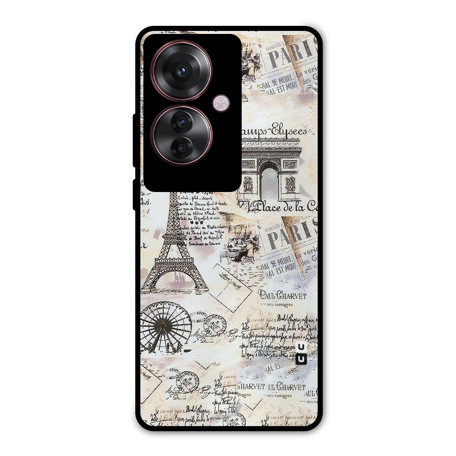 Paris Paper Metal Back Case for Oppo F25 Pro