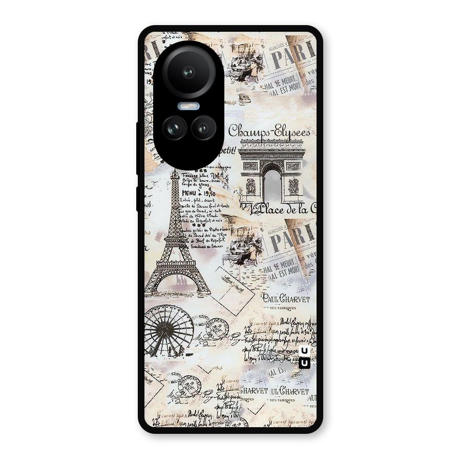 Paris Paper Metal Back Case for Oppo Reno10