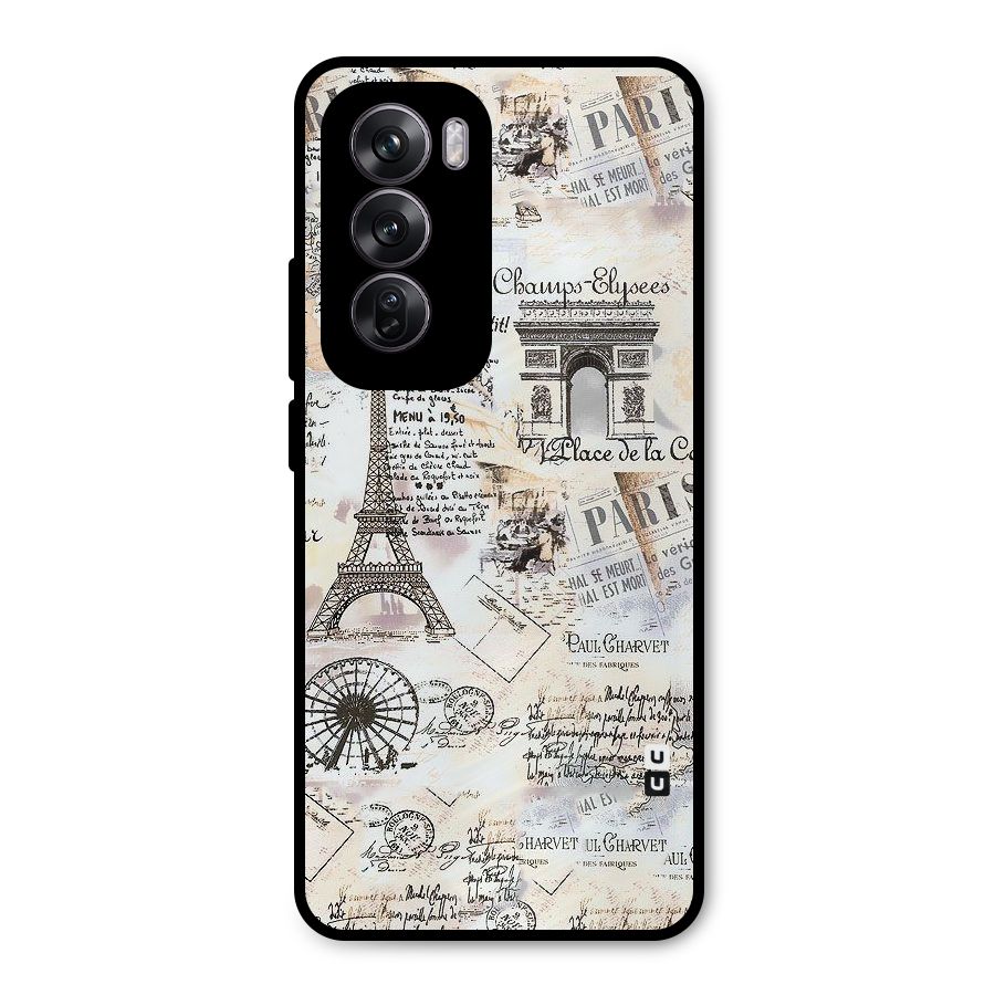 Paris Paper Metal Back Case for Oppo Reno12 Pro